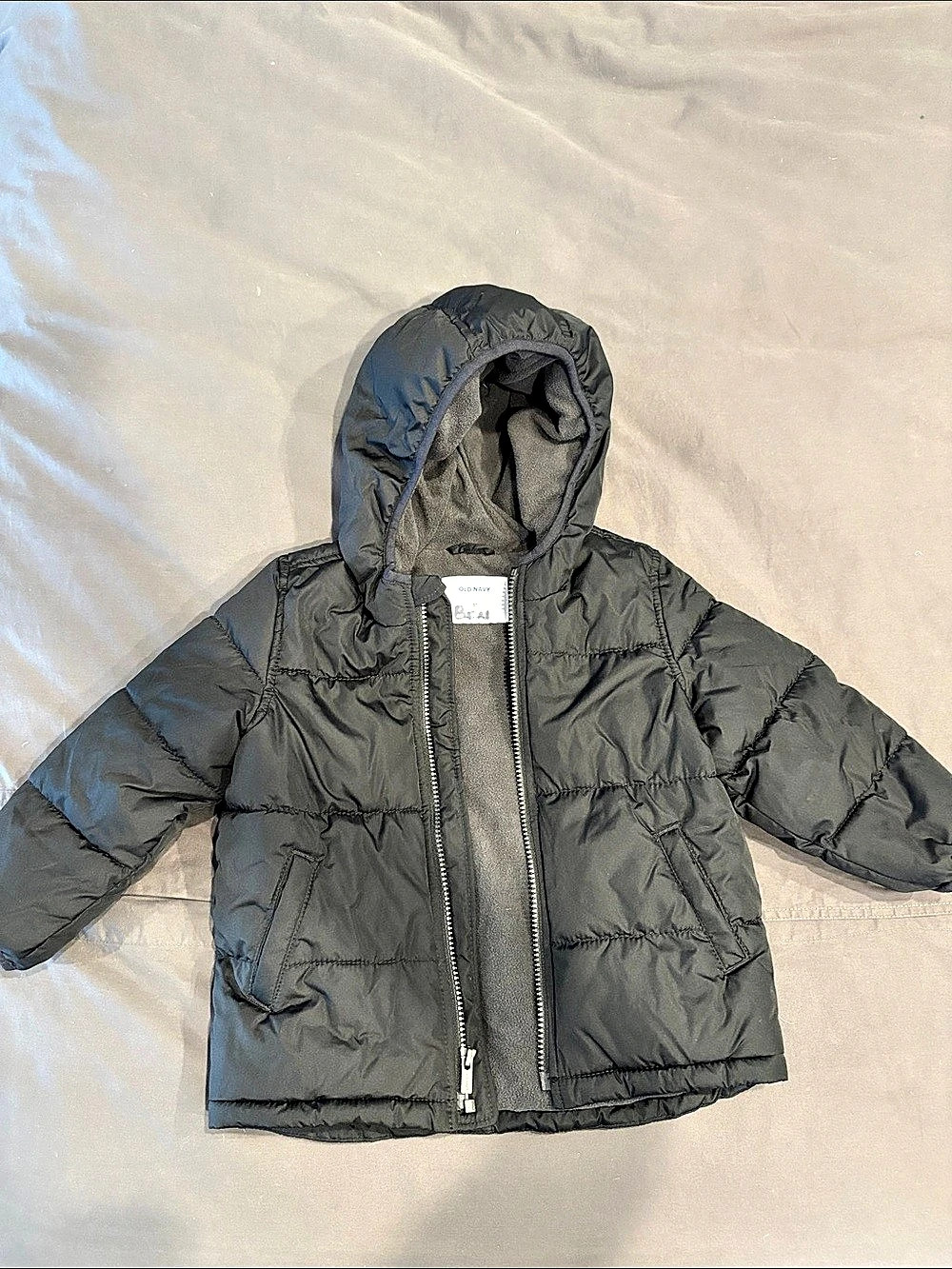 Old Navy Frost-Free Hooded Puffer Jacket Boys 3T Black